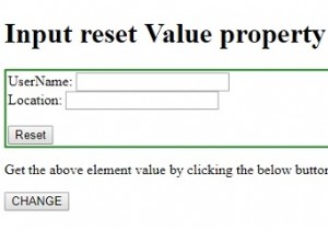 HTML DOM Input Reset value property