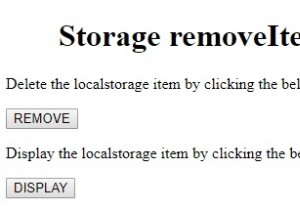 HTML DOM Storage removeItem() method