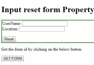 HTML DOM Input Reset form property