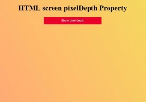 HTML Screen pixelDepth Property