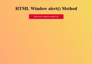 HTML Window alert( ) Method