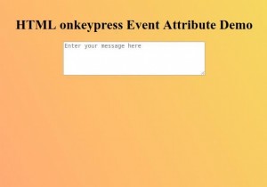 HTML onkeypress Event Attribute