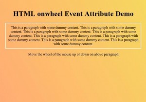 HTML onwheel Event Attribute