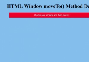 HTML Window moveTo() Method