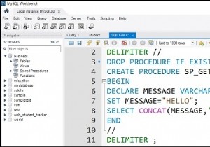 Create a stored Procedures using MySQL Workbench?