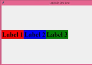 How to display multiple labels in one line with Python Tkinter?