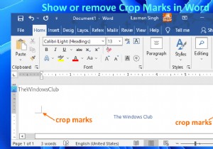 How to show or remove Crop Marks in Word