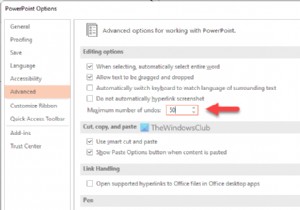 Increase or Decrease the maximum number of Undos in PowerPoint