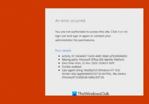 Fix You are not authorized to access this site error while signing into Office 365