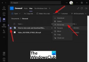 How to Pin a File in Microsoft Teams to the top