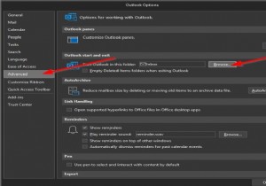 How to change the default Outlook Startup folder