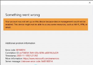 Your account was not set up on this device because device management could not be enabled