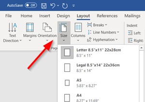 How to change the Paper Size in Microsoft Word