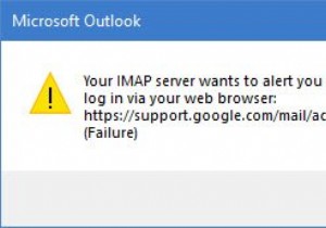 Outlook says Please log in via your web browser for accessing Gmail
