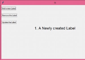 How to dynamically add/remove/update labels in a Tkinter window?