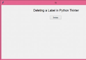 Deleting a Label in Python Tkinter