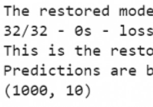 How can Keras be used to evaluate the restored model using Python?