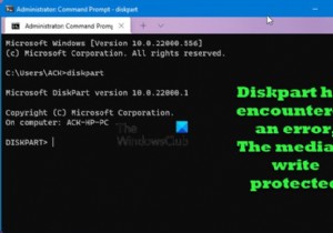 Diskpart has encountered an error, The media is write protected