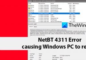 Fix NetBT Error 4311 causing Windows PC to restart