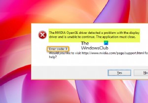 The NVIDIA OpenGL driver detected a problem with the display driver