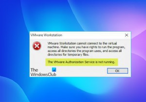 The VMware Authorization Service is not running