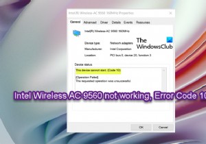 Intel Wireless AC 9560 not working, Error Code 10