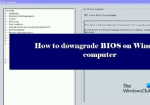 How to downgrade BIOS on Windows computer