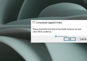 Compressed (zipped) folders, Please insert the last disk of the multi-volume set