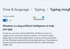 How to turn Typing Insights On or Off in Windows 11