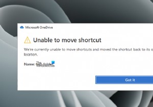 Fix OneDrive Unable to move shortcut error