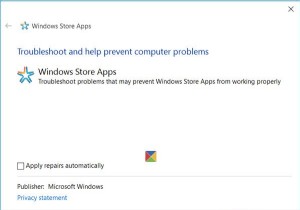 Windows Store Apps Troubleshooter for Windows 11/10