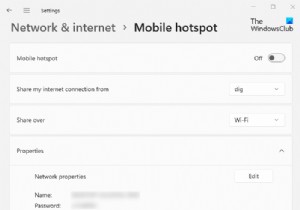 Create Mobile Hotspot; Change Hotspot Name & Password in Windows 11/10