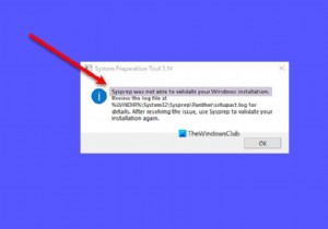 Sysprep was not able to validate your Windows installation