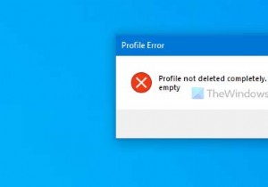 Profile not deleted completely, Error – The directory is not empty