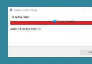 Create a System Image backup failed with error 0x80780172 on Windows 11/10