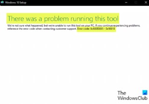 There was a problem running this tool – Error code 0x80080005 – 0x90018