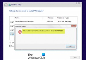 We couldn’t format the selected partition – Error 0x80070057