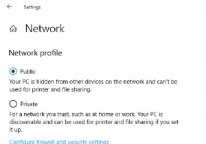 Option to change Network Profile from Public to Private missing in Windows 10