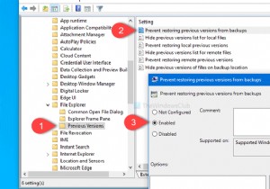 How to prevent restoring previous versions of files from backups in Windows 10