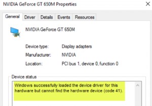 Windows successfully loaded the device driver for this hardware but cannot find the hardware device (Code 41)