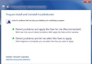 Cannot install or uninstall programs in Windows 11/10? Use Program Install and Uninstall Troubleshooter