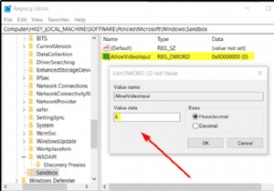 How to enable or disable Video Input in Windows Sandbox