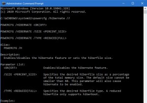 How to change or reduce the size of hiberfil.sys in Windows 10