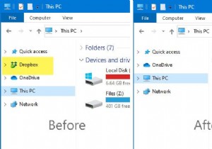 How to remove Dropbox from File Explorer Navigation Pane