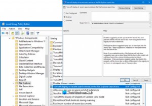 Turn off display of recent search entries in File Explorer of Windows 11/10