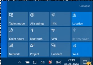 How to Add, Remove, Arrange Quick Action Buttons in Windows 10
