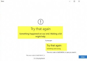Try again later Something happened on our end – Windows 11/10 Store error message