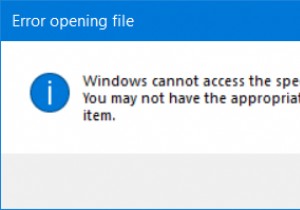 Windows cannot access the specified device, path or file error message