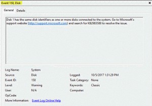 Event ID 158 error – Identical disk GUIDs assignment in Windows 10