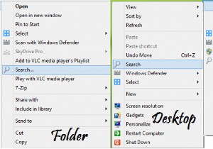 How to add Search to Context Menu in Windows 10